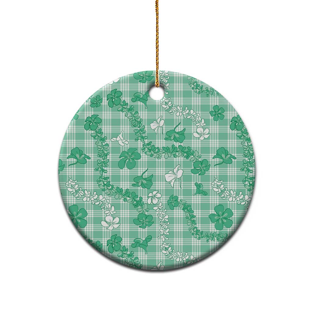 Omaomao Aloha Hawaii Ceramic Ornament Plumeria Lei With Palaka Motif - Polynesian Pride