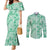 Omaomao Aloha Hawaii Couples Matching Mermaid Dress and Long Sleeve Button Shirt Plumeria Lei With Palaka Motif - Polynesian Pride