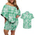 Omaomao Aloha Hawaii Couples Matching Off Shoulder Short Dress and Hawaiian Shirt Plumeria Lei With Palaka Motif - Polynesian Pride