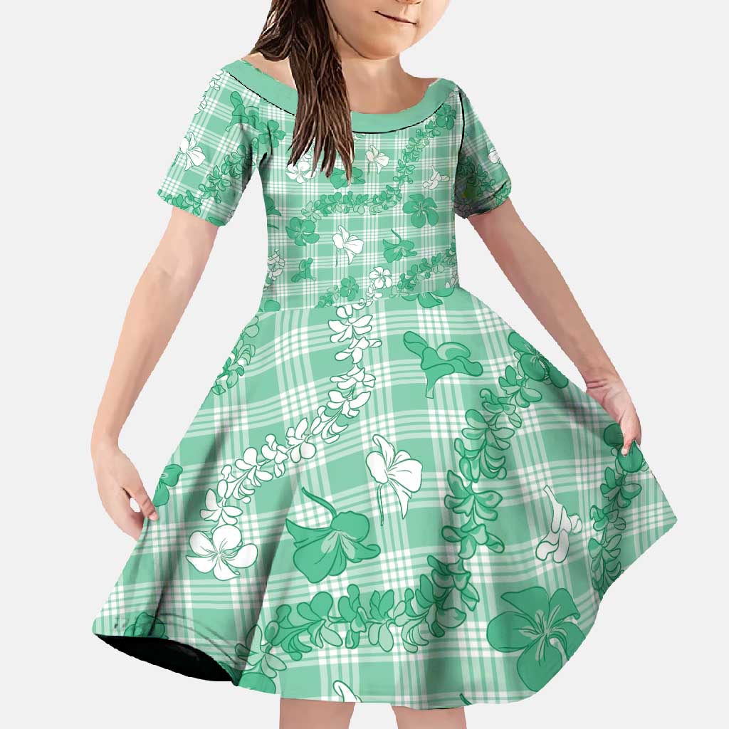 Omaomao Aloha Hawaii Family Matching Mermaid Dress and Hawaiian Shirt Plumeria Lei With Palaka Motif - Polynesian Pride