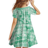 Omaomao Aloha Hawaii Family Matching Off Shoulder Short Dress and Hawaiian Shirt Plumeria Lei With Palaka Motif - Polynesian Pride