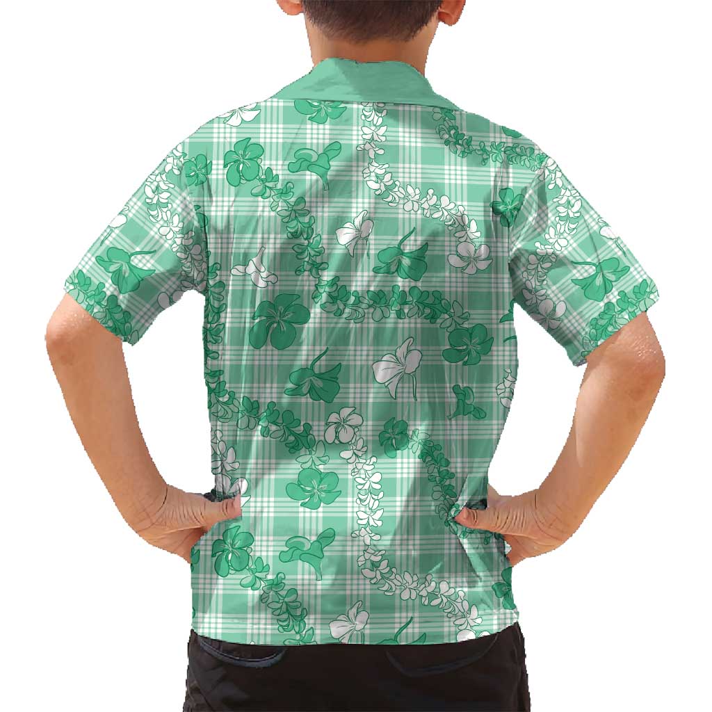 Omaomao Aloha Hawaii Family Matching Summer Maxi Dress and Hawaiian Shirt Plumeria Lei With Palaka Motif - Polynesian Pride