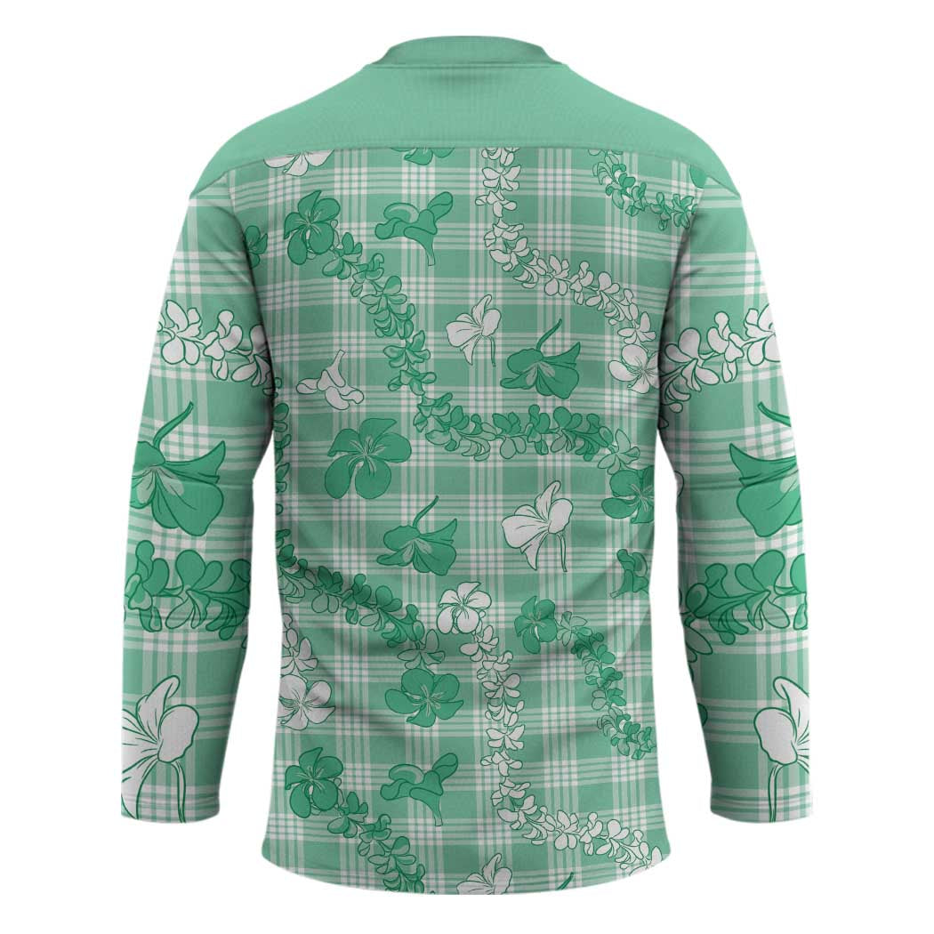 Omaomao Aloha Hawaii Hockey Jersey Plumeria Lei With Palaka Motif - Polynesian Pride
