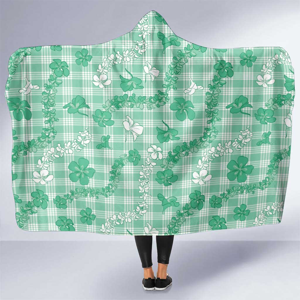 Omaomao Aloha Hawaii Hooded Blanket Plumeria Lei With Palaka Motif - Polynesian Pride