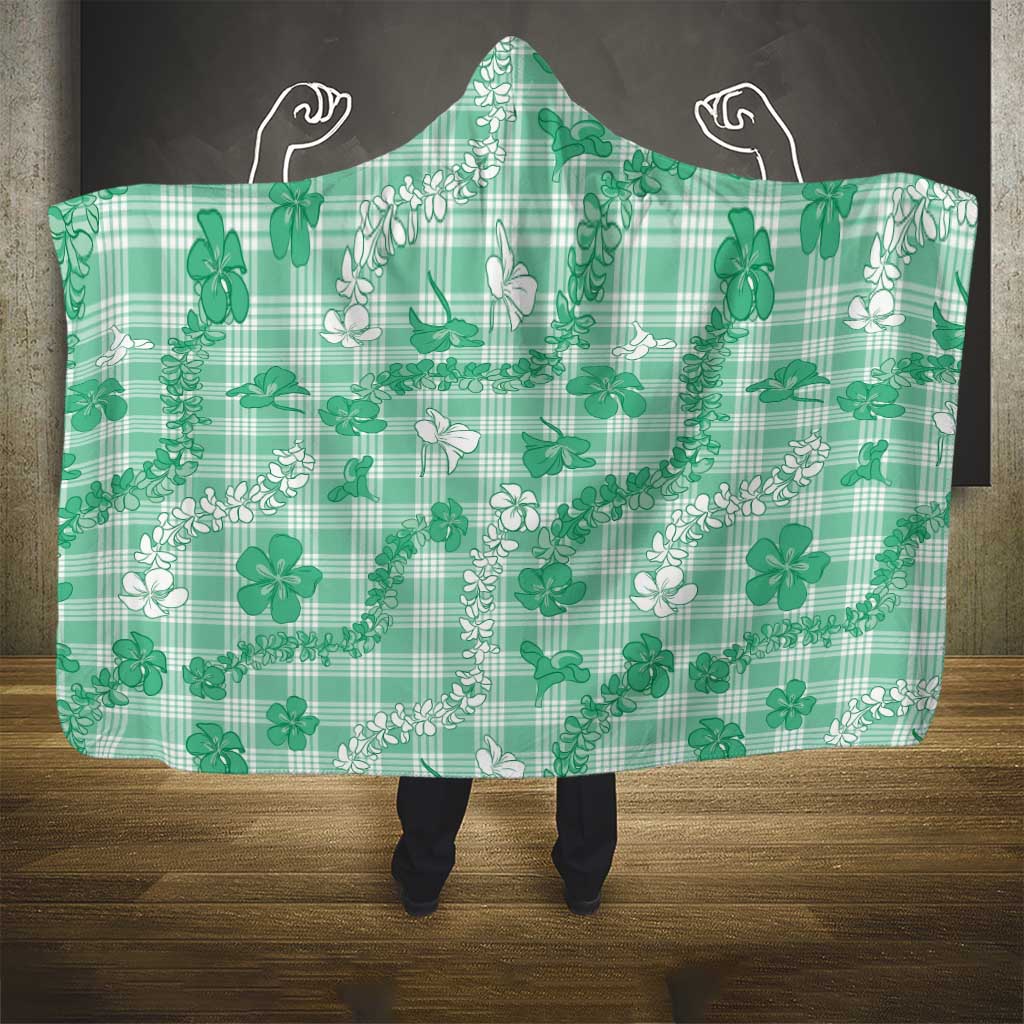 Omaomao Aloha Hawaii Hooded Blanket Plumeria Lei With Palaka Motif - Polynesian Pride