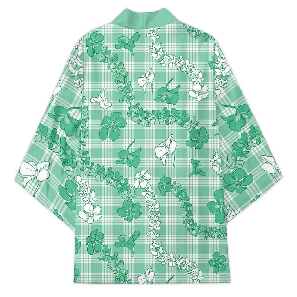 Omaomao Aloha Hawaii Kimono Plumeria Lei With Palaka Motif - Polynesian Pride