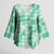 Omaomao Aloha Hawaii Kimono Sleeve Blouse Plumeria Lei With Palaka Motif - Polynesian Pride