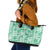 Omaomao Aloha Hawaii Leather Tote Bag Plumeria Lei With Palaka Motif - Polynesian Pride