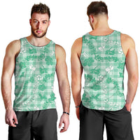 Omaomao Aloha Hawaii Men Tank Top Plumeria Lei With Palaka Motif - Polynesian Pride