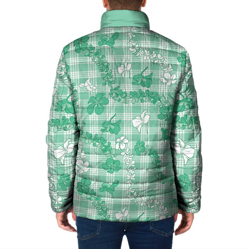 Omaomao Aloha Hawaii Padded Jacket Plumeria Lei With Palaka Motif - Polynesian Pride