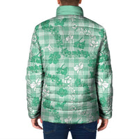 Omaomao Aloha Hawaii Padded Jacket Plumeria Lei With Palaka Motif - Polynesian Pride