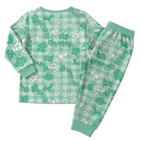 Omaomao Aloha Hawaii Christmas Pajama Set Plumeria Lei With Palaka Motif LT14 - Polynesian Pride