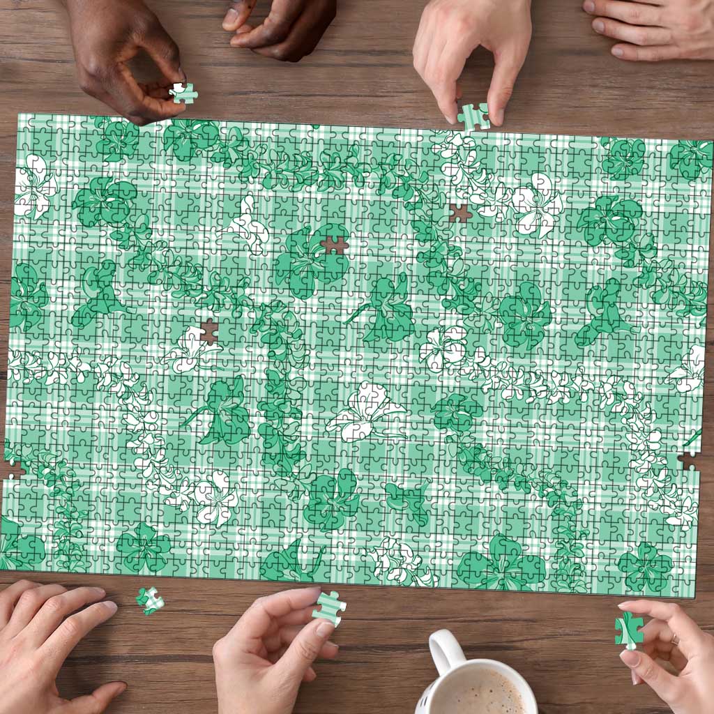 Omaomao Aloha Hawaii Puzzle Plumeria Lei With Palaka Motif - Polynesian Pride