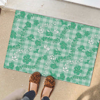 Omaomao Aloha Hawaii Rubber Doormat Plumeria Lei With Palaka Motif - Polynesian Pride