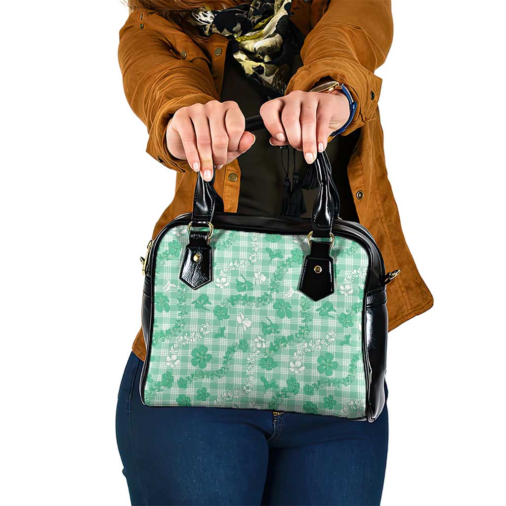 Omaomao Aloha Hawaii Shoulder Handbag Plumeria Lei With Palaka Motif - Polynesian Pride