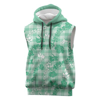 Omaomao Aloha Hawaii Sleeveless Hoodie Plumeria Lei With Palaka Motif - Polynesian Pride