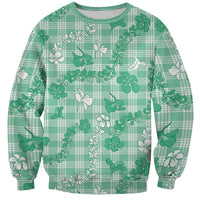 Omaomao Aloha Hawaii Sweatshirt Plumeria Lei With Palaka Motif - Polynesian Pride