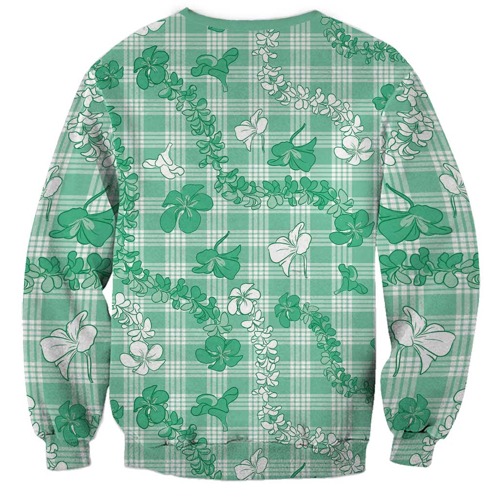 Omaomao Aloha Hawaii Sweatshirt Plumeria Lei With Palaka Motif - Polynesian Pride