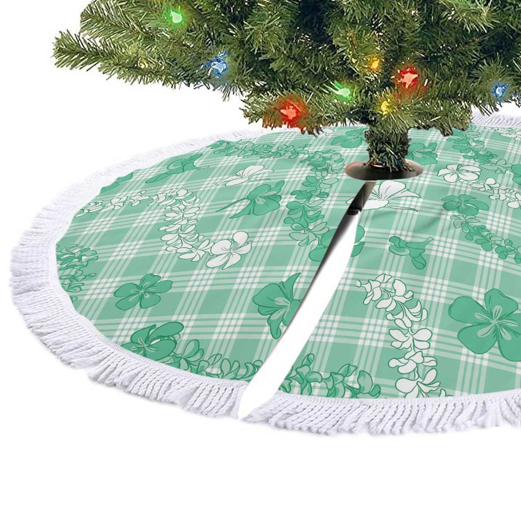 Omaomao Aloha Hawaii Tree Skirt Plumeria Lei With Palaka Motif - Polynesian Pride
