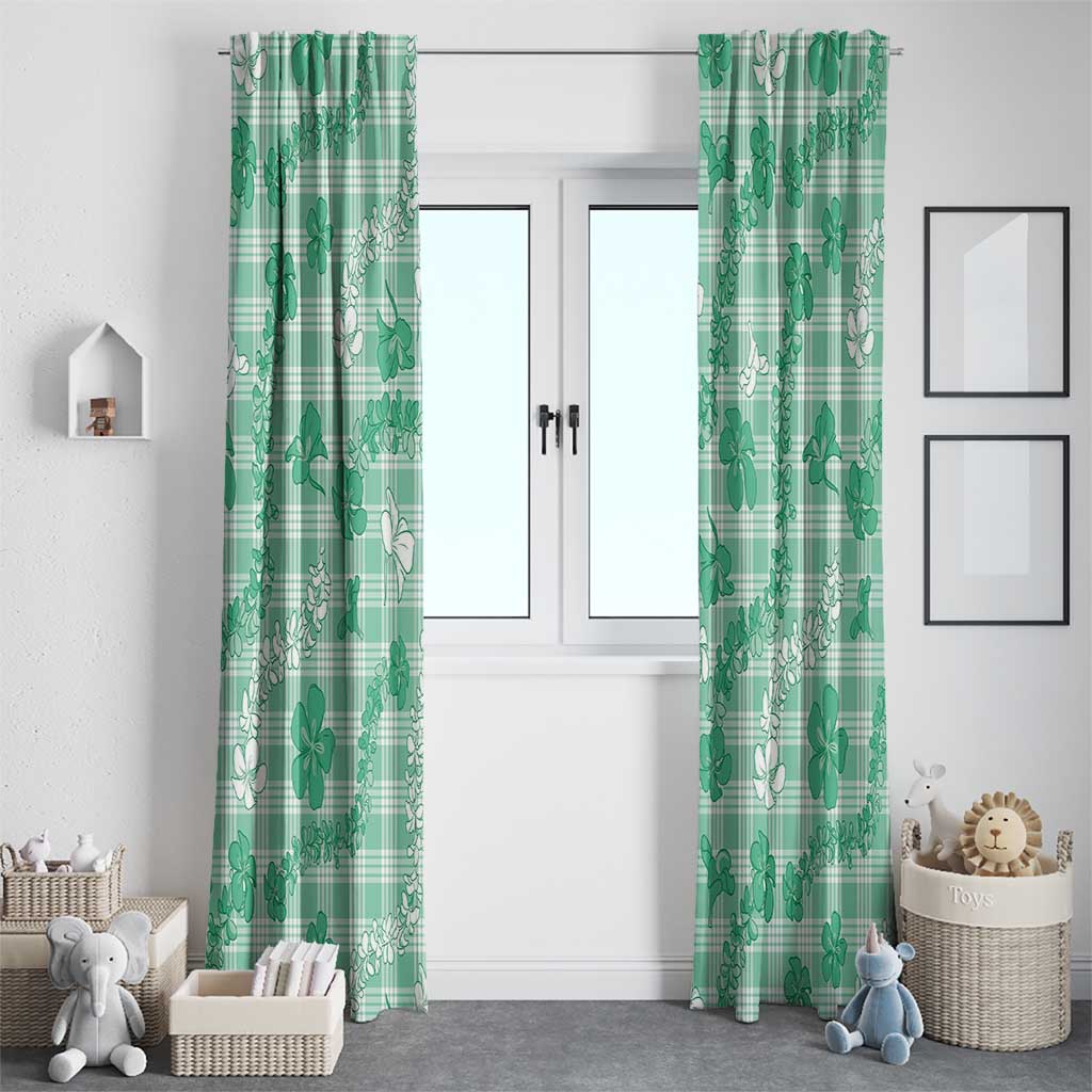 Omaomao Aloha Hawaii Window Curtain Plumeria Lei With Palaka Motif - Polynesian Pride