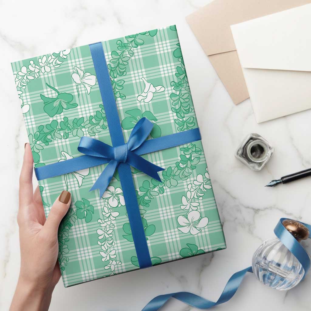 Omaomao Aloha Hawaii Wrapping Paper Plumeria Lei With Palaka Motif LT14 - Polynesian Pride