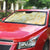 Melemele Aloha Hawaii Auto Sun Shade Plumeria Lei With Palaka Motif - Polynesian Pride