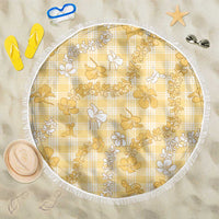 Melemele Aloha Hawaii Beach Blanket Plumeria Lei With Palaka Motif - Polynesian Pride