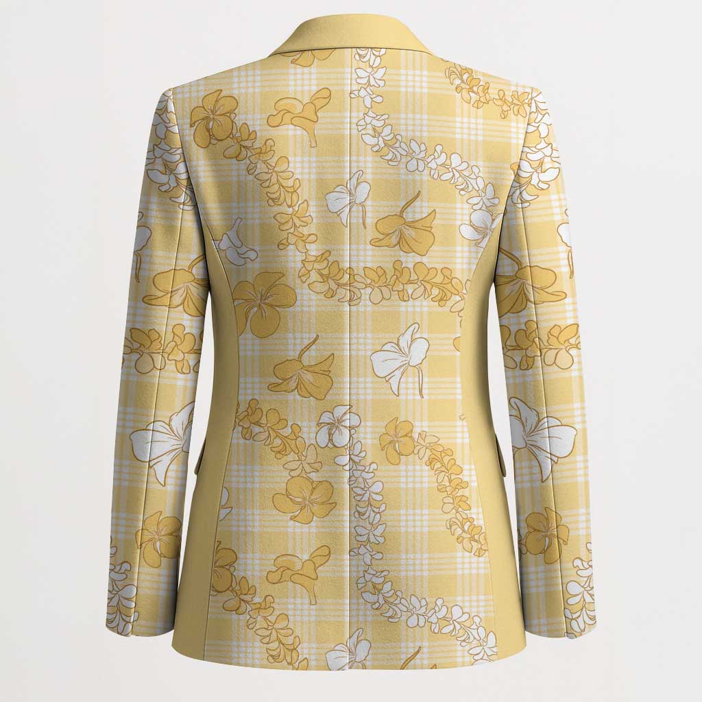 Melemele Aloha Hawaii Blazer Plumeria Lei With Palaka Motif - Polynesian Pride
