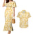 Melemele Aloha Hawaii Couples Matching Mermaid Dress and Hawaiian Shirt Plumeria Lei With Palaka Motif - Polynesian Pride
