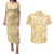 Melemele Aloha Hawaii Couples Matching Puletasi and Hawaiian Shirt Plumeria Lei With Palaka Motif - Polynesian Pride