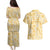 Melemele Aloha Hawaii Couples Matching Puletasi and Hawaiian Shirt Plumeria Lei With Palaka Motif - Polynesian Pride