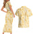 Melemele Aloha Hawaii Couples Matching Short Sleeve Bodycon Dress and Hawaiian Shirt Plumeria Lei With Palaka Motif - Polynesian Pride