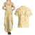Melemele Aloha Hawaii Couples Matching Summer Maxi Dress and Hawaiian Shirt Plumeria Lei With Palaka Motif - Polynesian Pride