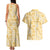 Melemele Aloha Hawaii Couples Matching Tank Maxi Dress and Hawaiian Shirt Plumeria Lei With Palaka Motif - Polynesian Pride