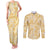 Melemele Aloha Hawaii Couples Matching Tank Maxi Dress and Long Sleeve Button Shirt Plumeria Lei With Palaka Motif - Polynesian Pride