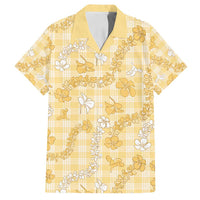 Melemele Aloha Hawaii Family Matching Long Sleeve Bodycon Dress and Hawaiian Shirt Plumeria Lei With Palaka Motif - Polynesian Pride