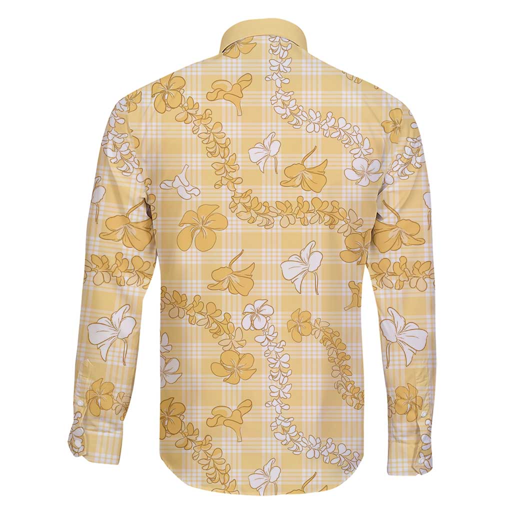 Melemele Aloha Hawaii Family Matching Short Sleeve Bodycon Dress and Hawaiian Shirt Plumeria Lei With Palaka Motif - Polynesian Pride