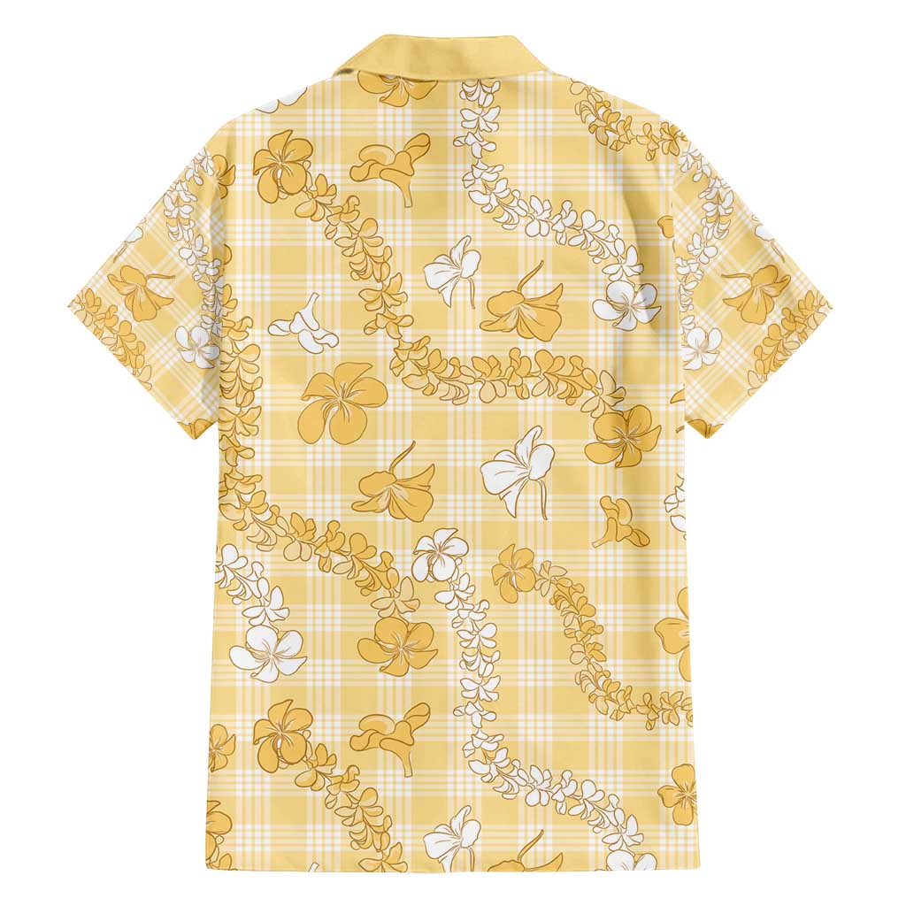 Melemele Aloha Hawaii Family Matching Tank Maxi Dress and Hawaiian Shirt Plumeria Lei With Palaka Motif - Polynesian Pride