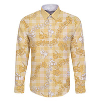 Melemele Aloha Hawaii Family Matching Tank Maxi Dress and Hawaiian Shirt Plumeria Lei With Palaka Motif - Polynesian Pride