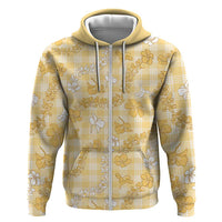 Melemele Aloha Hawaii Hoodie Plumeria Lei With Palaka Motif - Polynesian Pride