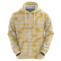 Melemele Aloha Hawaii Hoodie Plumeria Lei With Palaka Motif - Polynesian Pride