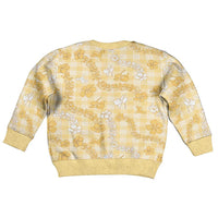 Melemele Aloha Hawaii Kid Ugly Christmas Sweater Plumeria Lei With Palaka Motif - Polynesian Pride