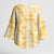 Melemele Aloha Hawaii Kimono Sleeve Blouse Plumeria Lei With Palaka Motif - Polynesian Pride
