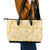 Melemele Aloha Hawaii Leather Tote Bag Plumeria Lei With Palaka Motif - Polynesian Pride