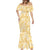 Melemele Aloha Hawaii Mermaid Dress Plumeria Lei With Palaka Motif - Polynesian Pride