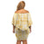 Melemele Aloha Hawaii Off Shoulder Short Dress Plumeria Lei With Palaka Motif - Polynesian Pride