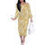 Melemele Aloha Hawaii Off The Shoulder Long Sleeve Dress Plumeria Lei With Palaka Motif - Polynesian Pride