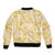 Melemele Aloha Hawaii Sleeve Zip Bomber Jacket Plumeria Lei With Palaka Motif - Polynesian Pride