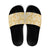 Melemele Aloha Hawaii Slide Sandals Plumeria Lei With Palaka Motif - Polynesian Pride