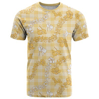 Melemele Aloha Hawaii T Shirt Plumeria Lei With Palaka Motif - Polynesian Pride